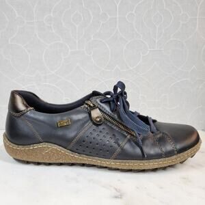 Rieker Remonte Tex Womens Shoes US 10.5 EU 41 Blue Leather Comfort Sneakers Walk
